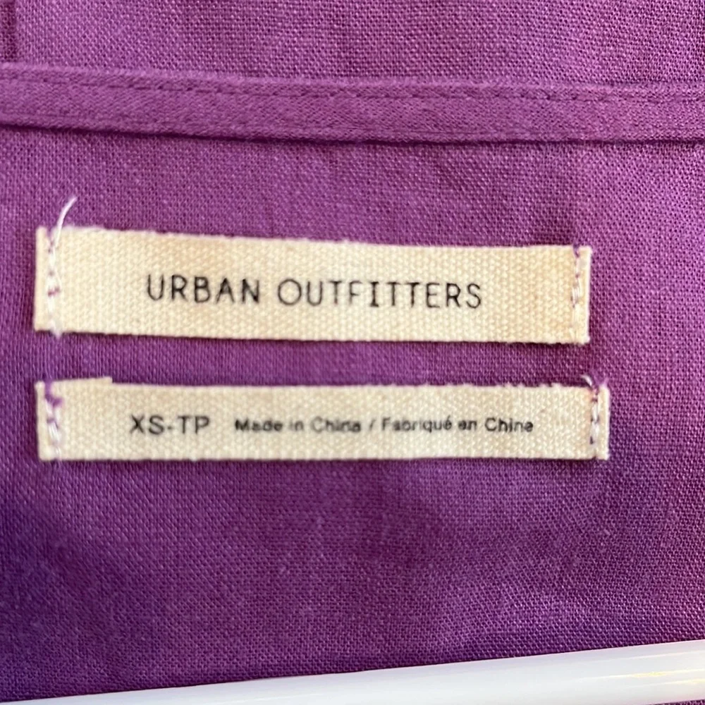 Urban Outfitters Purple Wrap Jumpsuit Linen Blend Wide Leg